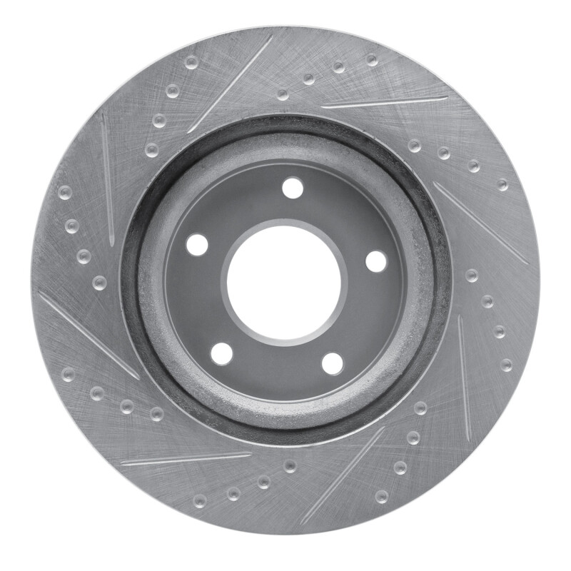 Chrysler Sebring Brake Rotor (1) - Front Right - R1 Concepts - Drilled & Slotted - Silver - `07-`25